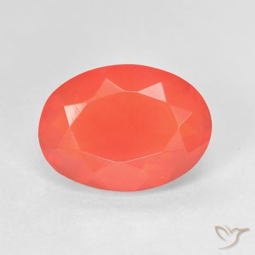 1.74ct Natural vermelho médio opala de fogo, oval, Transparente