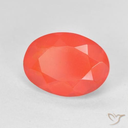 opala de fogo vermelho médio Natural 1.74ct, oval, Transparente