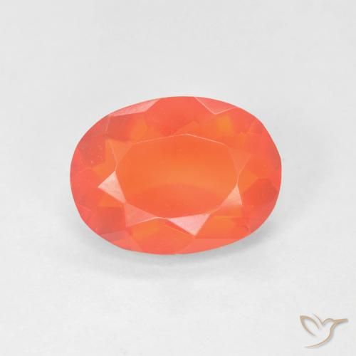 1.32ct Natural Laranja brilhante opala de fogo, oval, Transparente