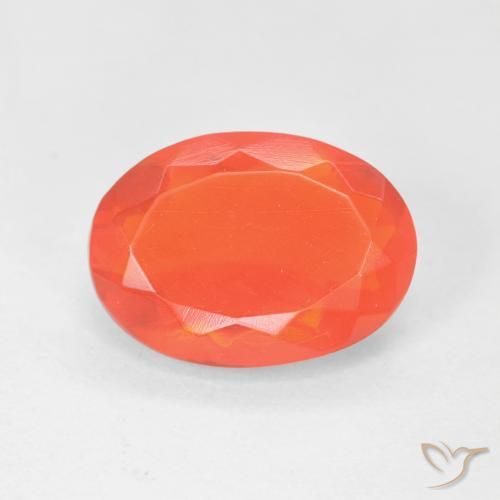 1.97ct Natural Laranja brilhante opala de fogo, oval, Transparente