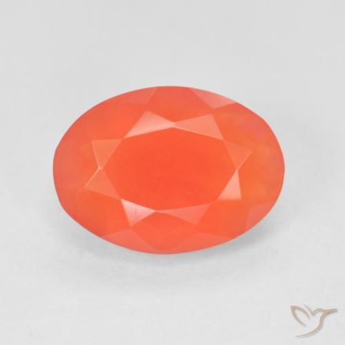 1.92ct Natural Carmesim Brilhante Vermelho-Laranja opala de fogo, oval, Transparente