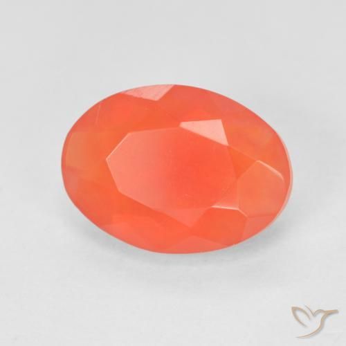 opala de fogo Carmesim Brilhante Vermelho-Laranja Natural 1.92ct, oval, Transparente