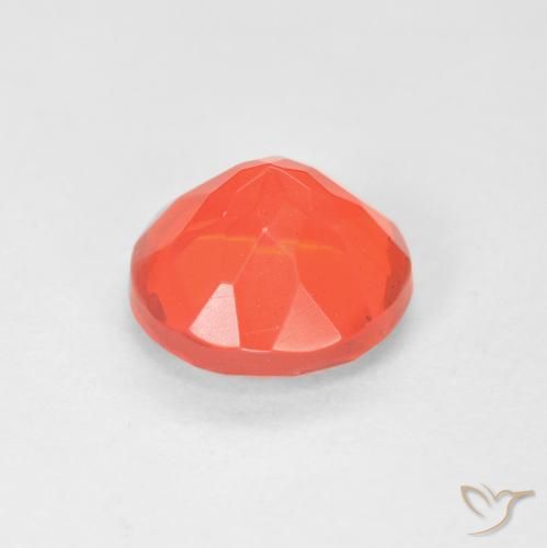 Opala de Fogo Laranja brilhante Natural 1.26ct, Corte Redondo, Transparente