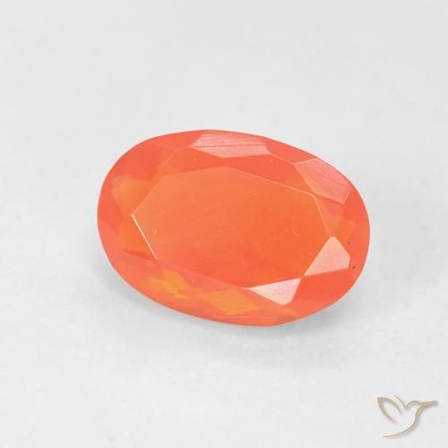 0.74ct Natural Laranja brilhante opala de fogo, oval, Transparente