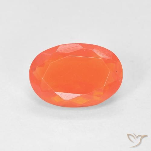 opala de fogo Laranja brilhante Natural 0.74ct, oval, Transparente