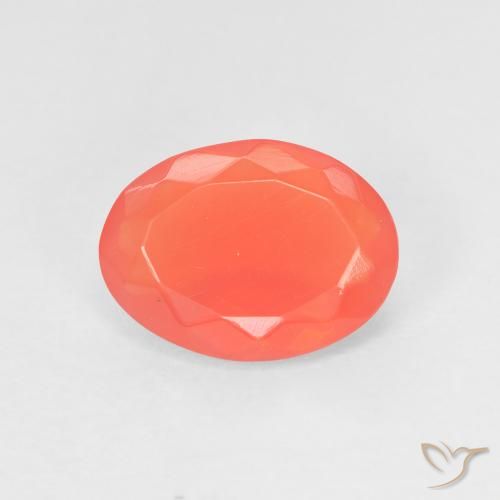 0.92ct Natural Vermelho Laranja Intenso opala de fogo, oval, Transparente