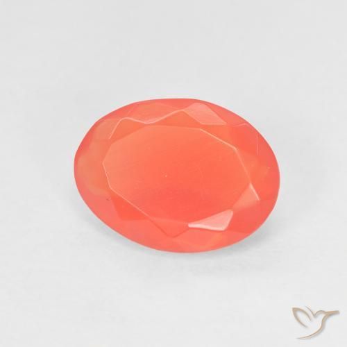 opala de fogo Vermelho Laranja Intenso Natural 0.92ct, oval, Transparente