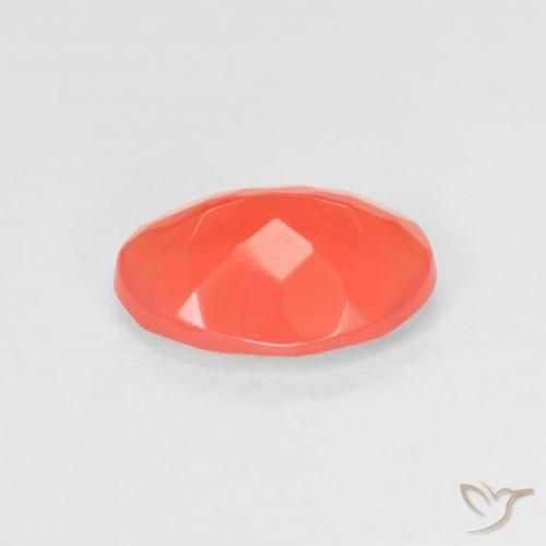 opala de fogo Vermelho Laranja Intenso Natural 0.92ct, oval, Transparente
