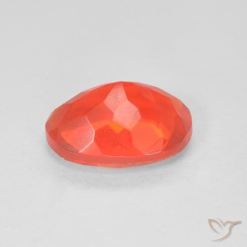 Opala de fogo vermelho natural 2,00ct, corte oval, transparente