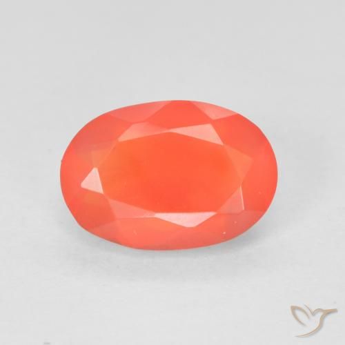 1.30ct Natural Carmesim Brilhante Vermelho-Laranja opala de fogo, oval, Transparente