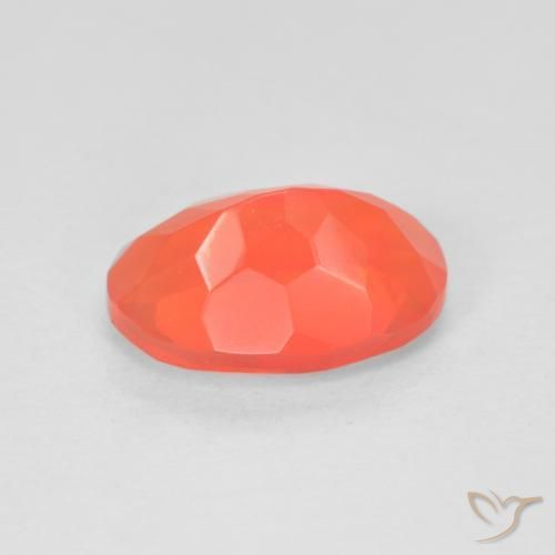 opala de fogo Carmesim Brilhante Vermelho-Laranja Natural 1.30ct, oval, Transparente