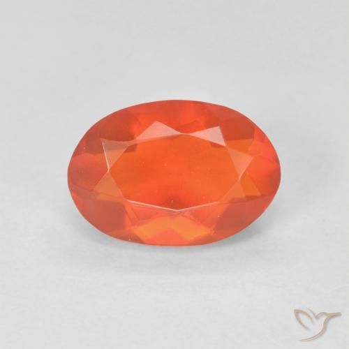 1.13ct Natural Laranja Médio opala de fogo, oval, Transparente