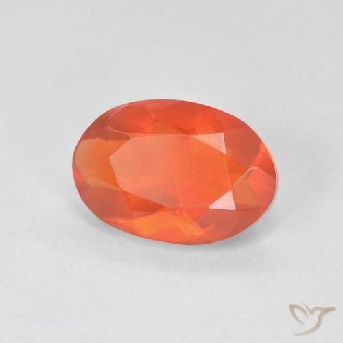 opala de fogo Laranja Médio Natural 1.13ct, oval, Transparente