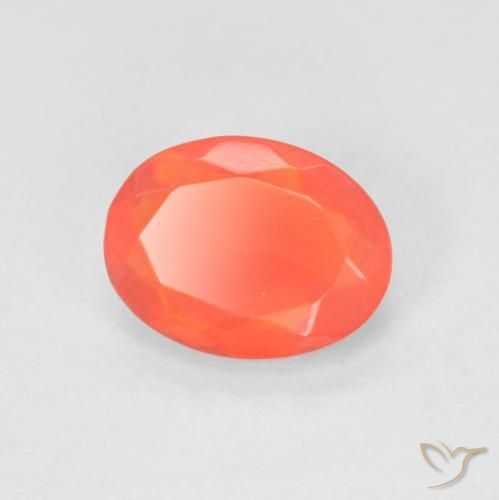 opala de fogo Vermelho Laranja Intenso Natural 0.79ct, oval, Transparente