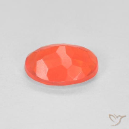 opala de fogo Vermelho Laranja Intenso Natural 0.79ct, oval, Transparente