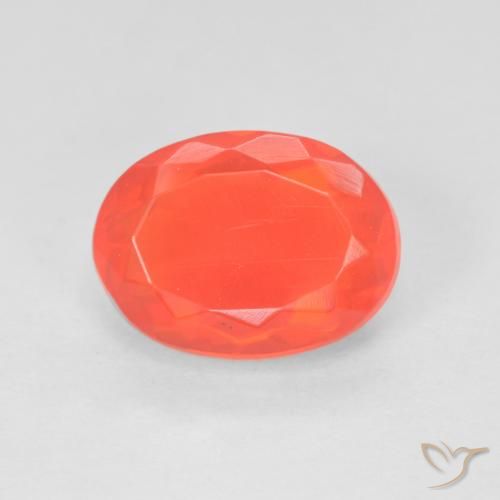 1.84ct Natural Vermelho Laranja Intenso opala de fogo, oval, Transparente