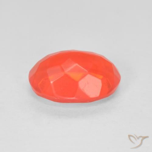 opala de fogo Vermelho Laranja Intenso Natural 1.84ct, oval, Transparente