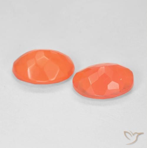 Pedras preciosas de opala de fogo Laranja brilhante natural de 2.19 ct, oval, Transparente