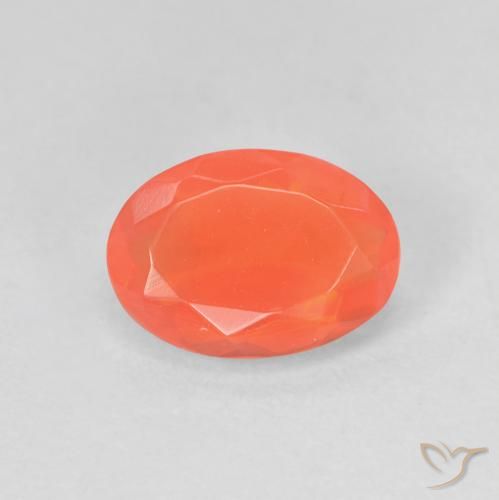 0.88ct Natural Laranja brilhante opala de fogo, oval, Transparente