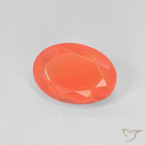 opala de fogo Laranja brilhante Natural 0.88ct, oval, Transparente