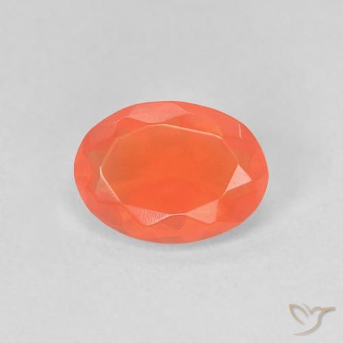 0.63ct Natural Laranja brilhante opala de fogo, oval, Transparente
