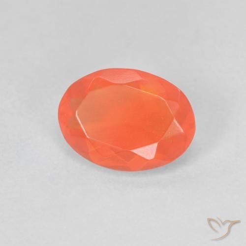 opala de fogo Laranja brilhante Natural 0.63ct, oval, Transparente