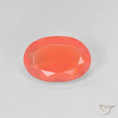 1.03ct Natural Laranja brilhante opala de fogo, oval, Transparente
