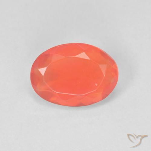 1.02ct Natural Laranja brilhante opala de fogo, oval, Transparente