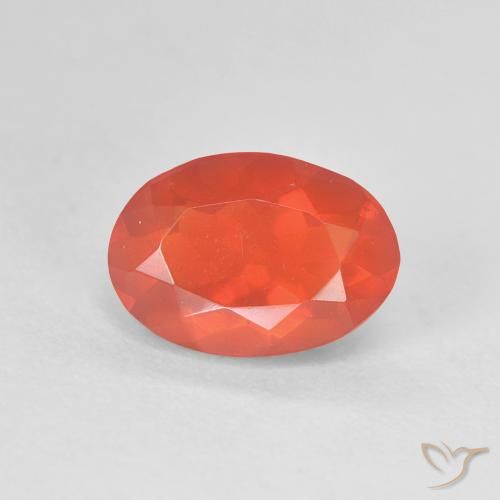 1.29ct Natural Laranja Médio opala de fogo, oval, Transparente