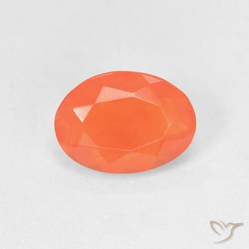 0.66ct Natural Laranja brilhante opala de fogo, oval, Transparente