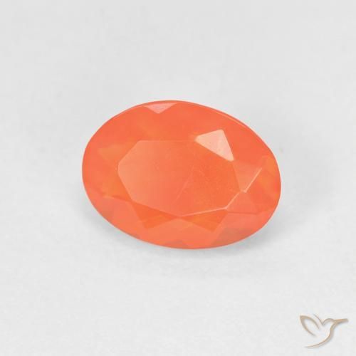 opala de fogo Laranja brilhante Natural 0.66ct, oval, Transparente