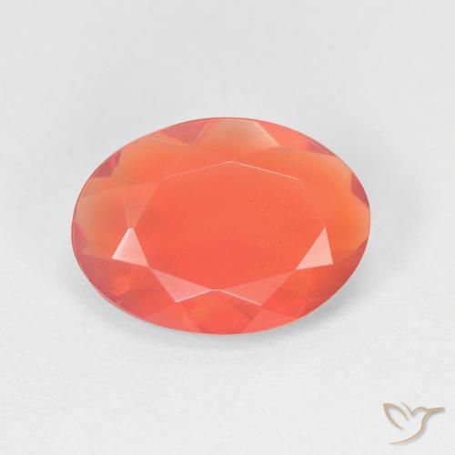 Opala de fogo laranja natural 1,73ct, corte oval, transparente
