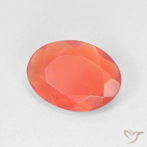 Opala de fogo laranja natural 1,73ct, corte oval, transparente