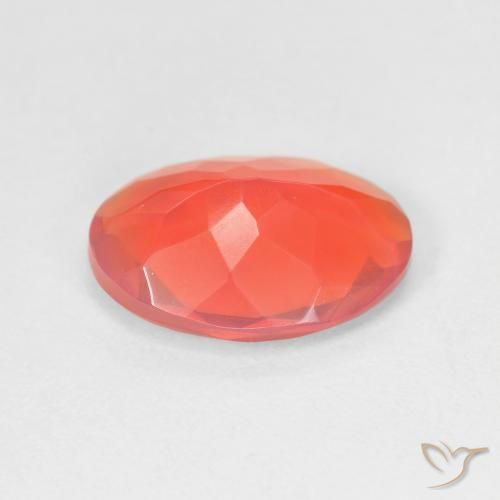 Opala de fogo laranja natural 1,73ct, corte oval, transparente