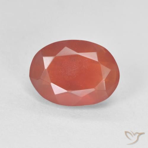 1.78ct Natural laranja avermelhado opala de fogo, oval, Transparente