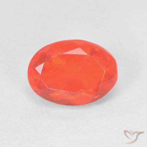 1.34ct Natural Laranja Intenso opala de fogo, oval, Transparente