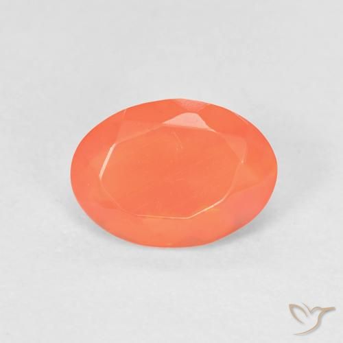 0.55ct Natural Laranja brilhante opala de fogo, oval, Transparente