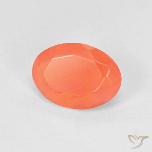 opala de fogo Laranja brilhante Natural 0.55ct, oval, Transparente
