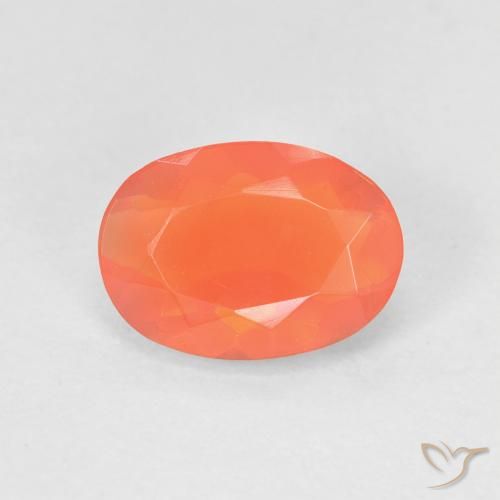 0.82ct Natural Laranja brilhante opala de fogo, oval, Transparente