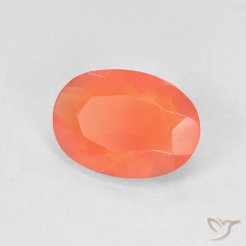 opala de fogo Laranja brilhante Natural 0.82ct, oval, Transparente