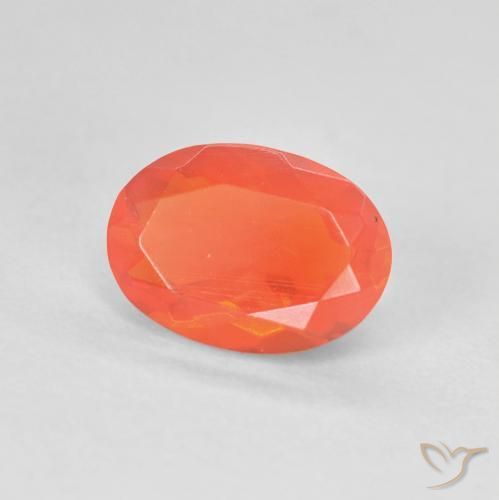 opala de fogo Laranja Intenso Natural 0.88ct, oval, Transparente