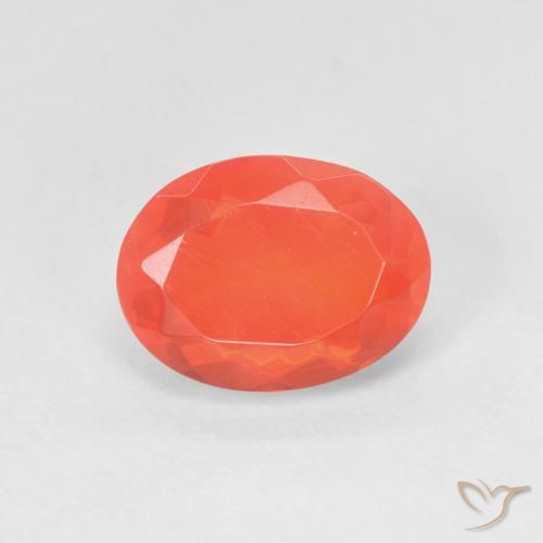 1.43ct Natural fogo laranja opala de fogo, oval, Transparente