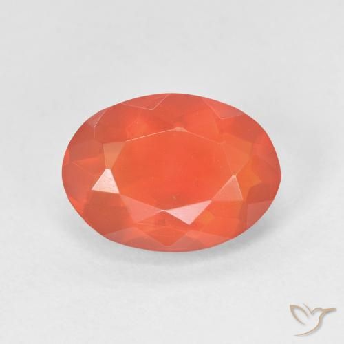 1.61ct Natural Laranja Médio opala de fogo, oval, Transparente