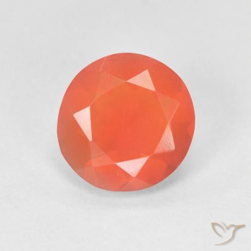Opala de Fogo fogo laranja Natural 1.13ct, Corte Redondo, Transparente