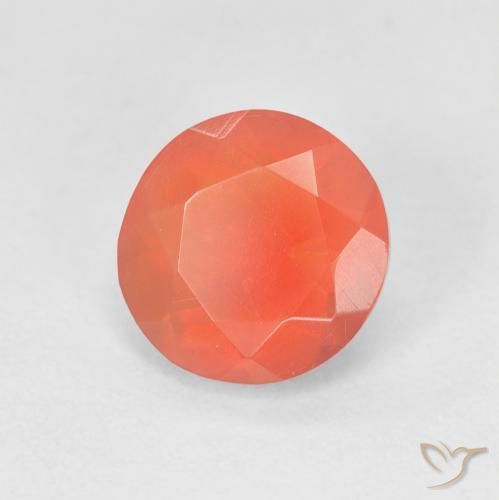 Opala de Fogo fogo laranja Natural 1.13ct, Corte Redondo, Transparente