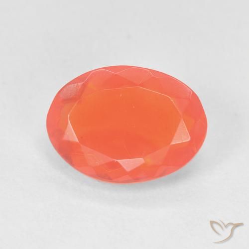 1.18ct Natural Laranja Médio opala de fogo, oval, Transparente