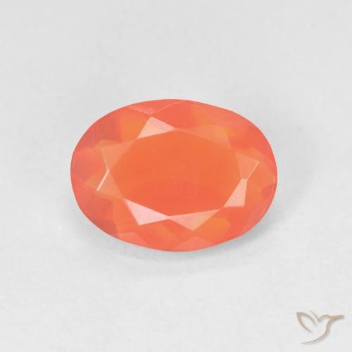 1.00ct Natural Laranja brilhante opala de fogo, oval, Transparente