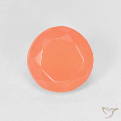 0.64ct Natural Laranja brilhante opala de fogo, Redondo, Transparente