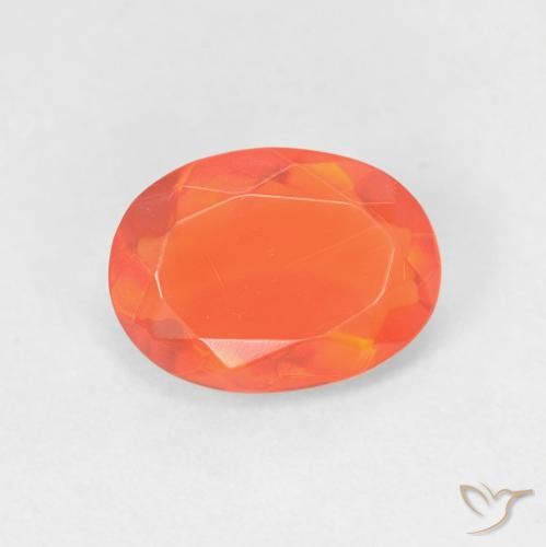 0.79ct Natural Laranja brilhante opala de fogo, oval, Transparente