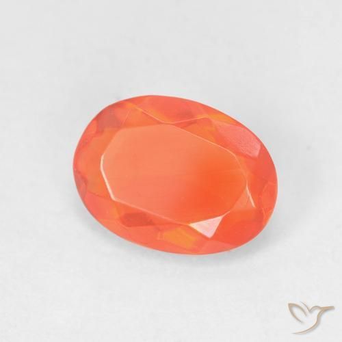 opala de fogo Laranja brilhante Natural 0.79ct, oval, Transparente